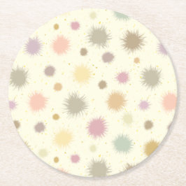 Posavasos Redondo De Papel Fiesta Pastel Polen - patrón ininterrumpido.