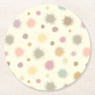 Posavasos Redondo De Papel Fiesta Pastel Polen - patrón ininterrumpido.
