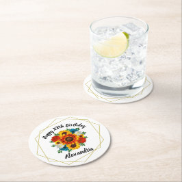 Posavasos Redondo De Papel Fiesta Picnic Verano Floral Geométrica