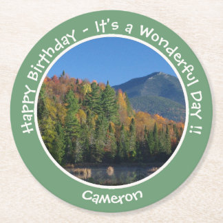 Posavasos Redondo De Papel Fiestas Whiteface Mountain, Adirondack Autumn