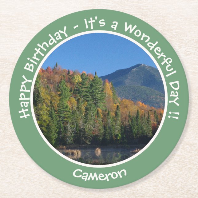 Posavasos Redondo De Papel Fiestas Whiteface Mountain, Adirondack Autumn (Anverso)