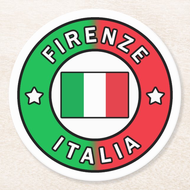 Posavasos Redondo De Papel Firenze Italia (Anverso)