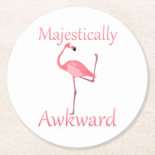 Posavasos Redondo De Papel Flamenco rosado majestuoso torpe