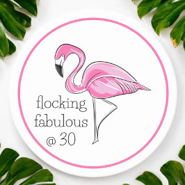 Posavasos Redondo De Papel Flamingo en bandadas fabulosas en el Fiesta de los