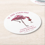 Posavasos Redondo De Papel Flamingo Rosado 50.ª franja de Novedad de cumpleañ<br><div class="desc">Cute personalizado 50 cumpleaños fiesta flamingo gag. Agregue su nombre y mensaje haciendo clic en el botón "Personalizar" para crear una franja única de fiesta para su celebración. Hace de los huéspedes un lugar perfecto para recordar este hito especial.</div>