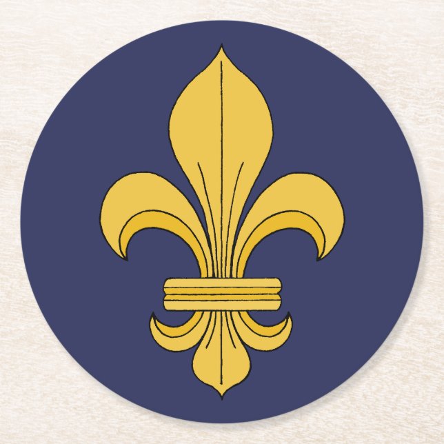 Posavasos Redondo De Papel Fleur-de-lis (Anverso)