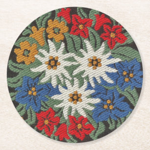 Posavasos Redondo De Papel Flor alpina suiza Edelweiss