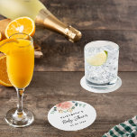 Posavasos Redondo De Papel Flor de oro rosa de ducha para bebés<br><div class="desc">Rosa dorado,  flor y vegetación subió. Personalice y agregue un nombre y una fecha.</div>