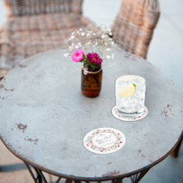 Posavasos Redondo De Papel Flor Fiesta de los jardines franceses