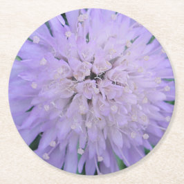 Posavasos Redondo De Papel Flor morada