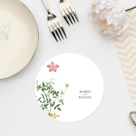 Posavasos Redondo De Papel Floral Garden Greenery Drink Coaster