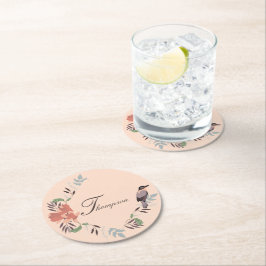 Posavasos Redondo De Papel Floral Japonesa de Kyoto