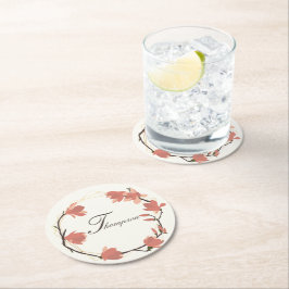 Posavasos Redondo De Papel Floral Japonesa de Kyoto