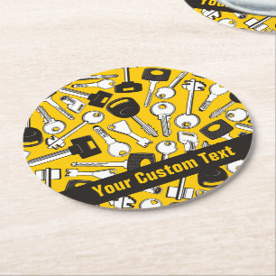 Posavasos Redondo De Papel Fondo de conjunto de claves