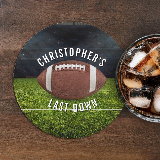 Posavasos Redondo De Papel Football Bachelor Party Last Down  (Subido por el creador)