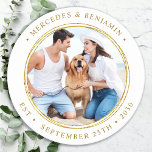 Posavasos Redondo De Papel Foto personalizado Boda elegante con personalidad<br><div class="desc">Añada el toque final a su boda con estos tiernos bodas de fotos personalizados. Añada el toque final a su boda con estos tiernos bodas de fotos personalizados. Perfecto para su boda después del fiesta y la recepción, y como favores matrimoniales para sus invitados. Personalizar esta montaña rusa de fotos...</div>