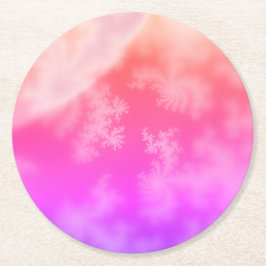 Posavasos Redondo De Papel Fractal