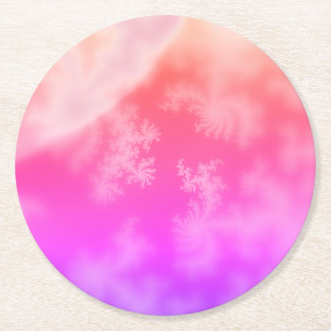 Posavasos Redondo De Papel Fractal (Anverso)