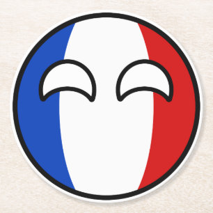 Posavasos Redondo De Papel Francia Geeky que tiende divertida Countryball