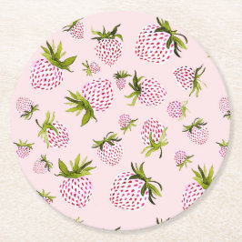 Posavasos Redondo De Papel Fresas Suaves - Dulzura de Frutas