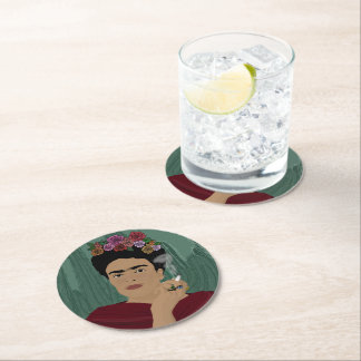Posavasos Redondo De Papel Frida Kahlo Coasters