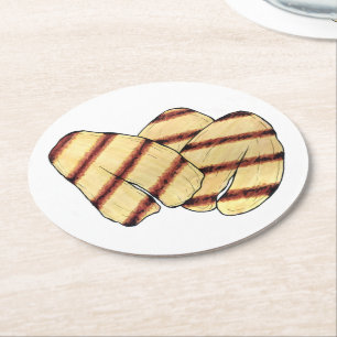 Posavasos Redondo De Papel Frito chipriota Halloumi Gritando Vegetariano Ques