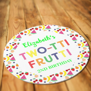 Posavasos Redondo De Papel Fruit Two-Tti Frutti Segundo Cumpleaños