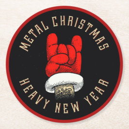 Posavasos Redondo De Papel Fuertes Navidades Metalizado