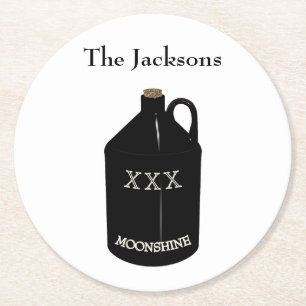Posavasos Redondo De Papel Fun Moonshine Bar Coasters