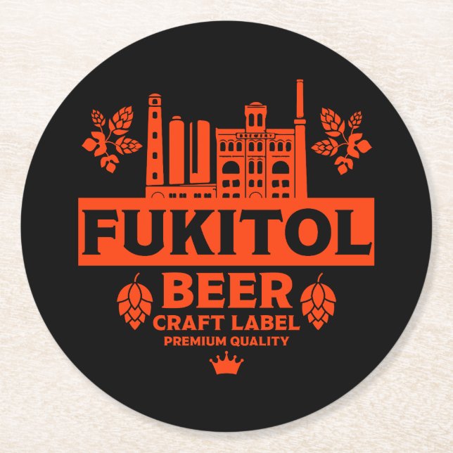 Posavasos Redondo De Papel Funny Novedad Navidades Beer Labels (Anverso)