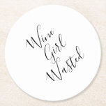 Posavasos Redondo De Papel Funny Wine Chica Wastre Papel Redondo<br><div class="desc">Eleve sus catas de vino con estas deliciosas galletitas, adornadas con "Wast Chica de vino" en tipografía contemporánea con letras a mano. Diseñados para añadir un toque de elegancia y humor a tu evento, estas galerías de arte serán un éxito entre tus invitados. Ideal para celebraciones de cumpleaños o fiestas...</div>