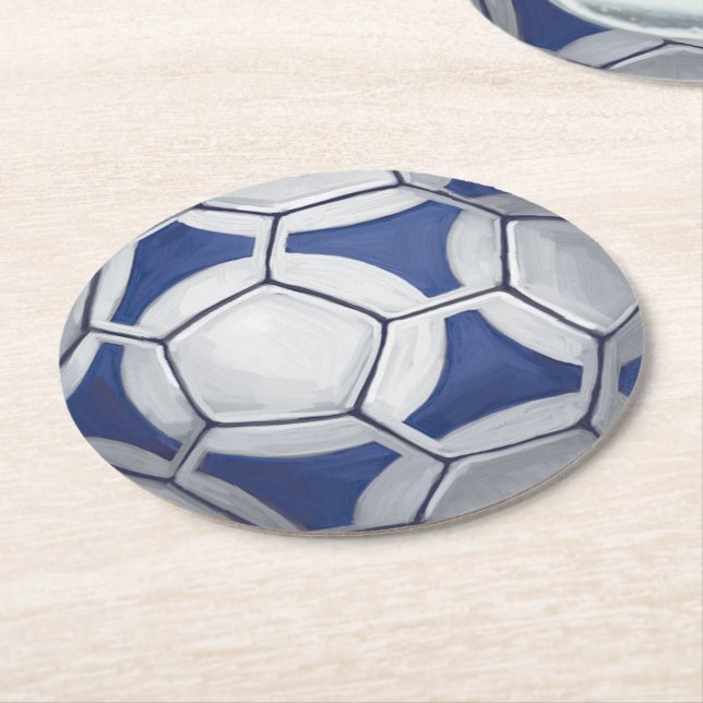 Posavasos Redondo De Papel Futbal (En perspectiva)