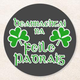 Posavasos Redondo De Papel Gaelic St. Patrick's Day 