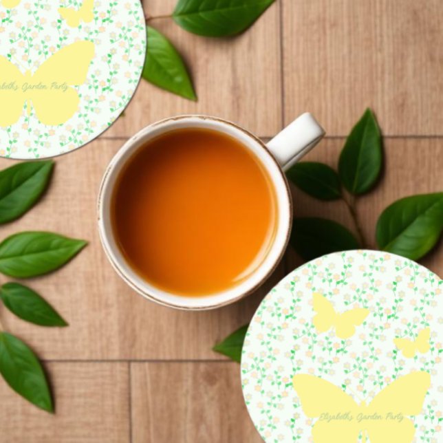 Posavasos Redondo De Papel Garden Party Gender Neutral Baby Shower (Subido por el creador)