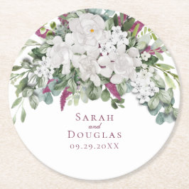 Posavasos Redondo De Papel Gardenia / Copas de papel púrpura Snapdragon