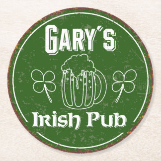 Posavasos Redondo De Papel Gary´s Irish Pub