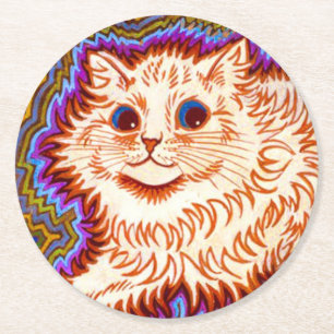 Posavasos Redondo De Papel Gato Caleidoscopio
