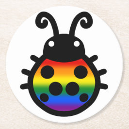 Posavasos Redondo De Papel Gay Pride Ladybug Coaster
