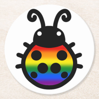 Posavasos Redondo De Papel Gay Pride Ladybug Coaster