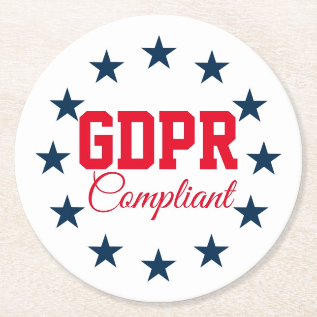 Posavasos Redondo De Papel GDPR obediente (Anverso)
