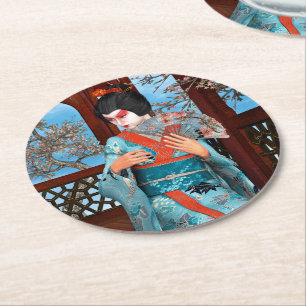 Posavasos Redondo De Papel Geisha