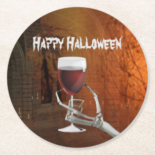 Posavasos Redondo De Papel Ghoulish Halloween Cocktail Fiesta Reasters de pap