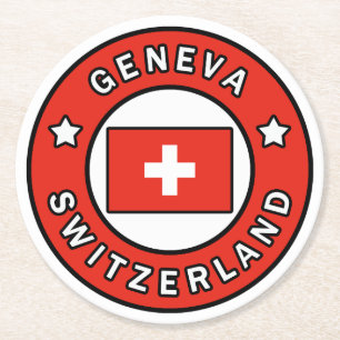 Posavasos Redondo De Papel Ginebra Suiza