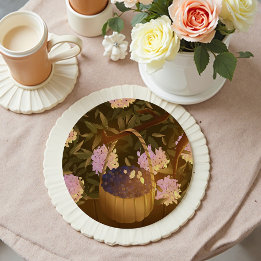 Posavasos Redondo De Papel Golden Hour Blueberry Basket