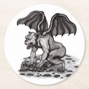 Posavasos Redondo De Papel Golem Gargoyle