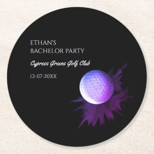 Posavasos Redondo De Papel Golf Bacheler Party - Golfing trip Classic Golfer