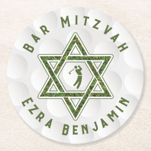 Posavasos Redondo De Papel Golf Golf Tema Bar Golf Mitzvah