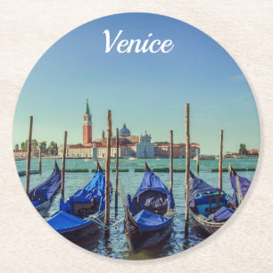 Posavasos Redondo De Papel Góndolas en Venecia, Italia