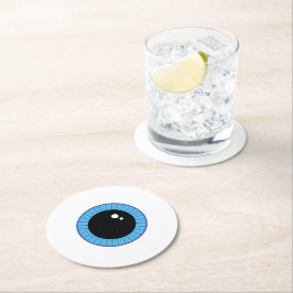 Posavasos Redondo De Papel Gracioso Béisbol Azul Cute