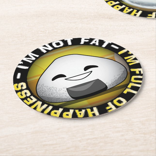 Posavasos Redondo De Papel Gracioso béisbol japonés (En perspectiva)